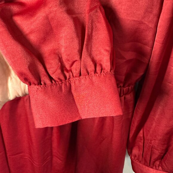 NWT Lost + Wander Womens Dark Red Emerald Mini Dress XL Open Back XMAS Holiday - Picture 10 of 15